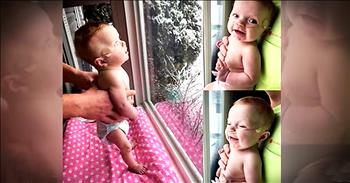 When Johanna was just 12 weeks pregnant, doctors told her that she would lose the baby. With each appointment, they prepared her for the strong possibility of a stillborn child. But this sweet baby girl proved everyone wrong and fought to live. Little Clara is now 5 months old and she's getting her first experience with snow. Just look at that amazing reaction! 
