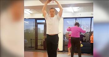 Airman Philip Curry may look tough on the outside but that all melts away when his 4-year-old daughter comes around. Just look how Philip joins her at ballet practice. What a sweet moment between father and daughter!