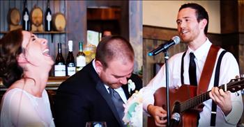 When the brother of the groom was tasked with giving a speech at the wedding he decided to share his feelings through song. So he wrote this beautiful song 'This One Is' for his brother and new bride. The whole song is a beautiful testimony to growing up together and how he never thought anyone would be good enough for his brother until he met his wife. Get your tissues out for this emotional song!