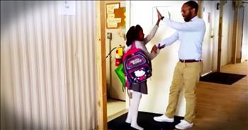 Mr. Bussey absolutely adores his 3rd graders. When he taught them how to properly shake hands at the beginning of the year, the kids thought it would be fun if he came up with a different special handshake for each one of them. Of course, he did and when you see how his precious students say bye everyday you just have to smile. What an amazing teacher!