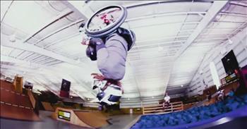Katherine Beattie has Cerebral Palsy, but still considers herself an athlete.  Her sport of choice is the wheelchair equivalent of BMX stunt-riding.  After waiting 10 years to receive a wheelchair designed for athletic pursuits, she was finally able to practice and become the first female to land a wheelchair backflip. She is also pursuing adaptive skateboarding and her philosophy is "if you/re not falling, you're not learning".  What a great lesson!