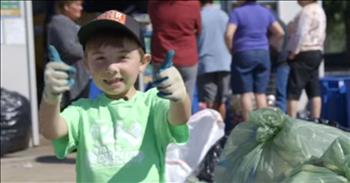 When Ryan was just 3 years old, he was introduced to recycling as a way to help preserve the environment and make some money.  Now a mature 7, he owns his own business and has collected over 20,000 cans and bottles, making $21,000!  What a resourceful little cutie!