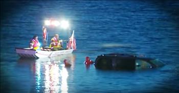 When paramedics got a call about a car submerged in frigid waters, they leapt into action. At first they didn't see anyone in the car, but paramedic Todd Zobrist saw a carseat so he felt compelled to investigate further.  It was his determination that led him to find the 3-month-old baby behind the backseat. God bless Todd for risking his own life to save this baby. Our prayers are with all of them!