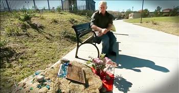 For years there was memorial outside of the Chevron fence. No one knew who kept it up but when some updates needed to happen to the property the folks at chevron wanted to find out who was behind it all. That's when they put up a message and finally heard from Ray Olsen, who created the memorial for his son Raymond. When Chevron heard the story of this grieving dad they knew they had to help. How they set up a truly beautiful and permanent memorial for Raymond is inspiring!