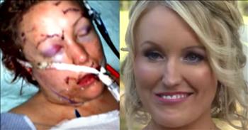 Melissa Dohme wore a smile on her wedding day, but she was not sure that would happen.  Melissa was brutally stabbed 32 times by her ex-boyfriend and her facial muscles had to be reconstructed.  She did, however, find motivation to endure that surgery, because she was soon to marry the EMT who saved her after the horrid attack.  There were smiles on everyone's faces as she walked down the aisle!