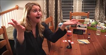 Mason and Ashley were so excited to tell her mom that they were expecting. So they decided to get creative and make their own MadGab card to announce that she would be a grandma. Just look at that awesome reaction!