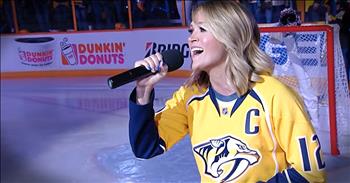 Carrie Underwood Sings The National Anthem For Husband