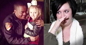 Ashley Stone was driving home with her 3-year-old daughter Olive late at night driving slowly and got lost. That's when Ashley saw the blue lights in her rearview mirror. Her heart sunk until officer Angelo Johnson smiled and gave her directions and even had a special gift for little Olive. His kindness moved this mom to tears and she truly felt he was sent by God to look out for the two that night. And hearing the beautiful was that little Olive prays for her favorite police officer will warm your heart. What a wonderful moment!