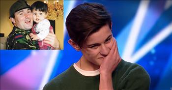 16-year-old Reuben Gray is a talented singer-songwriter trying to impress the judges on Britain's Got Talent. Reuben's parents have supported his musical dreams since he was a young child with piano lessons and lots encouragement. Reuben shared that his dad was his #1 fan.

Unfortunately, Reuben's biggest fan was going to be unable to see his son's big audition because of a job that often keeps him away from home and out of country. Reuben had decided to dedicate his audition to his father and was explaining his dad's absence to the judge.

That's when young Reuben got a surprise that brought him to tears! And when you see the love and emotion that are evident on this teen boy's face you'll have no doubt what a very special bond and relationship these two must share. What a moment it was when Reuben's father surprised him by being there for his son's big moment!

As working parents, there are often tough choices we have to make in order to support our families. But I'm so glad this dad was able to work it out so that he was able to return and see his son's break-thru performance on national TV! What a blessing for both men, and surely a moment they're not likely to ever forget.

And all this happened before Reuben even had a chance to sing the beautiful song that he himself wrote. This is one touching audition you definitely won't want to miss. (Warning, it may make you want to hug your own Dad!)