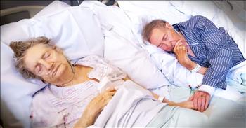 Beatrice and Bert are high school sweethearts who have been married for 67 years now. Beatrice is sadly fighting cancer and when Bert got sick the two knew they wanted to spend any moment together they could. So with the help of the lovely folks at the hospital this sweet couple was able to push their beds together to they didn't have to miss a moment! What a bittersweet moment!