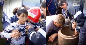 When a toddler fell down into a large pipe and was trapped, rescuers were at a loss on how to save him. The way the young boy fell made it basically impossible for them to just lower him the rope and have him wrapped it around himself. Someone needed to go into the pipe and grab the toddler. Sadly, the pipe was so small that none of the men could fit so his family looked on in despair as everyone tried to find a solution. That's when one brave young boy stepped up and offered to risk his own life and safety to rescue the toddler. I was holding my breath as I watched them lower him down and then rapidly try to get the two out. Thankfully, this toddler survived all in part to some brave men and a special young man.