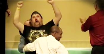 When this man made the decision to get baptized and proclaim his faith in Christ he was very excited. So he stated his faith and the pastor lowered him into the water. But instead of gracefully rising back up, this man literally leapt up from the water. His joy overtook him and in his excitement he actually knocked the pastor down. You can't help but smile at this man's enthusiasm for a Christ-filled life. Can I get an 'Amen'?