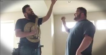 The talented singing contractors are back with their incredible rendition of 'America The Beautiful.' I just love how their voices come together to produce such an amazing sound. And to hear them singing for our country is even better. Who else loves this impromptu performance?
