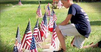 11-year-old Preston Sharp was visiting his veteran Grandfather's grave when he realized that not all of the veteran graves had flags on them. This really tore Preston up inside and he couldn't let go of the feeling that these vets deserved more. His mom encouraged him to do something about it, and he did. Preston started taking up collections to place flags on every veteran's grave at his local cemetery. And come rain or heat Preston is out there thanking our late veterans and placing flowers and flags on their graves. And seeing how this young boy's kindness spread in the most incredible way will warm your heart!