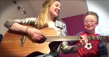 Noah is a sweet little boy who has Down Syndrome. His sister is a talented musician so she decided to write a song just for him. And when you hear the heartwarming lyrics of this upbeat tune, it will give you the biggest smile. What a blessing to see these 2 siblings shares this special moment!