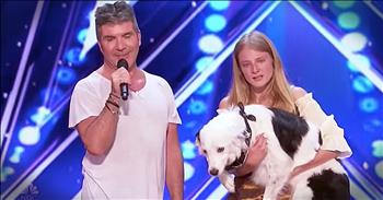 Dog trainer Sara Carson and her collie, Hero, decided to follow their dreams all the way to the America's Got Talent stage. They performed a talented and skilled routine, but some of the judges weren't that impressed. But in an unlikely turn of events, Simon, who is known for his harsh criticism, stood up for the duo and even walked on stage to plead his case to the other judges. Simon was so passionate about this pair that he even gave her a real hug and changed the judges minds. This is a moment I'm so glad to see. Who else thinks Simon is becoming a big softie?