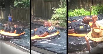 When a neighbor called the police department to report a large slip-n-slide that popped up on the street, police officers quickly responded.

After assessing the situation, the officers determined that the slip-n-slide was not in violation of any laws. But they couldn't come all that way and not take a turn themselves. 

So with the help of the neighborhood kids, these officers got to take a ride of their own. And I can't help but smile seeing these officers join in on the summer fun!