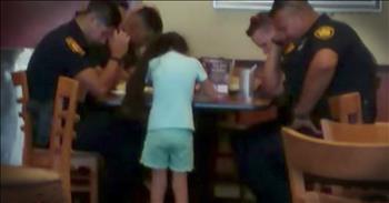 8-year-old Paige Vazquez always prays for people, especially police officers since she knows they do not have the easiest job. She says that every little prayer helps, so when she noticed a group of police officers at a local restaurant, she walked over and asked if she could pray for them.

The officers from San Antonio, Texas were touched by the gesture and bowed their heads with Paige to pray. Paige did not know that these officers were still grieving over the loss of a fellow cop who lost his life in the line of duty just last month. This small act of kindness resonated with people all over the world and Paige's picture has been shared countless times on social media. 

God bless this young girl and I hope this chain of prayer continues!