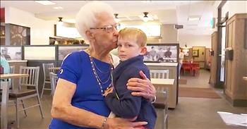 91-year-old Ruby Hayes has been coming to bingo night at Chick-Fil-A for a long time. And everyone that joins in on this event has become very close, almost like a little family.

So last year, when Ruby was playing bingo and a little boy came up to her and asked what she was doing, Ruby invited little Brendan to come play with her.

Now this sweet 6-year-old comes to Chick-Fil-A every week to visit Miss Ruby and play bingo with her. Their beautiful friendship will touch your heart and I just love the look on her face when Brendan walks in with flowers. 

I'm so these 2 generations can come together and share an incredible bond that will last a lifetime.