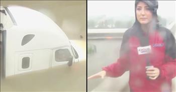 KHOU Reporter Brandi Smith was broadcasting on live television about Hurricane Harvey when she noticed something terrifying. There was a man trapped in his tractor trailer below the bridge in 10 feet of water. 

The water was continuing to rise so the news reporters stopped their broadcast to flag down help. They were able to stop Harris County Sheriff deputies and help this poor man. A boat was sent out for him and shortly after he thanked the kind news team for aiding in his rescue. 

This devastating flood has truly brought out the selfless and kind nature of people and I'm so glad we're able to band together to help those in their time of need. 