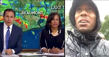Texas news reporter Chauncey Glover was broadcasting on Hurricane Harvey when he was interrupted. A woman ran over to him during the report and said that her sister was in labor and needed helped. 

Chauncey immediately dropped his microphone and went to her aide. He was able to help the woman out of her house and get her transported to the hospital to deliver the baby. 

All of this took place during the live TV broadcast. I'm so glad this news reporter was in the right place at the right time. Praise Jesus!