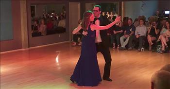 Rob Crawford and his girlfriend, Lacie Whitten, were all set to dance in front of a capacity crowd in a showcase at the Fred Astaire Dance Studio, in Memphis, Tennessee. But little did Lacie know that Rob was going to make this a performance she'd never forget. 

Together, they walked onto the dance floor and started to waltz to 'If This is Love’ from Cinderella. This beautiful dance was going great until it appeared that Rob missed a step. When Lacie turned around, she saw Rob down on one knee with a ring in hand. 

The look on her face says it all. What a beautiful and touching moment all caught on camera. Blessings to this sweet couple on their future together!