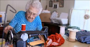 Each morning, 100-year-old Eva wakes up between 3 and 4 am. She immediately heads for her sewing machine because she's a woman on a mission with no time to waste. Eva spends her timing making clothes to place in shoeboxes for Operation Christmas Child. 

These boxes will be delivered to children overseas who, otherwise, might not receive a Christmas present. Eva is passionate about her work and says, "I can't get up on a platform and give a message—that isn't my work. 

The Lord has given me hands with no arthritis, so I do a lot of sewing—I've been given a talent and I make use of it." What an incredible way to use your talents to help others. 