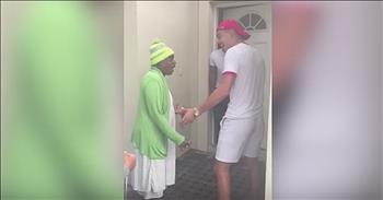 74-year-old Mena Lebrum was at home in Titusville, Florida when she received the ultimate surprise. Her grandson has been gone for over two years while serving in the Marines. 

Today, Nathan has secretly flown back home and is ready to give his grandma a big hug. Everyone lined up outside her door and waited for her reaction. But little did they know that Grandma Mena had left her glasses inside and didn't even realize Nathan was there. 

It's not until he walks right up in front of her that she gasps with excitement. Even those this homecoming didn't go quite as planned, the love and joy is definitely there. Welcome home!