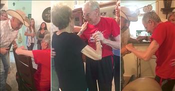 This husband with Alzheimer’s is sharing a special dance with his wife on her 80th birthday. 

Alzheimer's is a truly devastating disease for both the person and their family members. This disease robs people of their precious memories. 

Our memories are what make up who we truly are and it's devastating to have those slip away. It's even harder to watch a loved one battle this disease. You see someone that you once knew so well lose their personality and spark. 

Leo Balderaz was diagnosed with Alzheimer's disease one year ago. Since then, he has lost many of his personal traits, including his love for dance. 

It’s been difficult for his family to watch his beloved man slip away. But sometimes, they are blessed enough to see the real Leo shine through again. 

Today is his wife's 80th birthday and the family wanted to make it extra special. So, they decided to surprise her by putting on the couple's favorite song and helping Leo to his feet. 

With support from a family member, these two were able to share a special dance together and it's absolutely heartwarming to witness. Just watch as they sway along to the music as a world of emotions start to flow. 

Near the end, you can even see Leo start to tear up. Birthdays can be especially difficult if you are without a loved one, so I know that Leo’s wife was grateful for this priceless gift. 

What an incredible moment all caught on camera to cherish for a lifetime. 