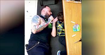 A photo of 45-year-old Franz Jacob is going viral for the most amazing reason. Franz is a barber who recently gave 6-year-old Wyatt a trim. Wyatt has autism and normally does not do well during hair cuts. 

That's when Franz decided to lay down on the floor with Wyatt and let him calm down while he trimmed his hair. This simple gesture means a great deal to Wyatt and his family. 

Franz's kindness is being seen all over the Internet and it's no wonder why he has everyone talking. I'm so thankful for the kindness of people like Franz and I hope to see this trend continue. 