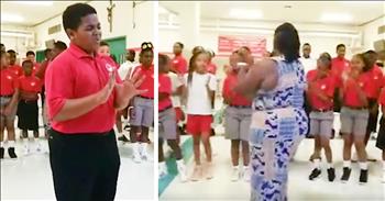 There's no doubt that the middle-schoolers at Cardinal Shehan School in Baltimore have some incredible talent. This children's choir has been seen all over the world when their moving rendition of Andra Day's 'Rise Up' went viral. 

The students were practicing for an upcoming gala when their choir director decided to go live on Facebook. Almost immediately, the video started to rack up views and everyone was talking about it. And when you listen to these inspirational lyrics, you'll understand why everyone is so touched. 

This song speaks to hearts all over the world and 11-year-old Kai Young definitely put his all into the song. This is exactly what my heart needed to hear today!