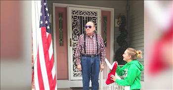 Kristin Ottolino and her dad, John Cooper, are both colorblind. So when Kristin had a chance to get a special pair of glasses for her dad she jumped on the opportunity. 

These special glasses allow people who are colorblind to see colors the way the rest of us do. And when Kristin surprised her dad with them the first thing this 84-year-old veteran did was to look at the American flag. 

This hero fought for our country but had never seen the flag in all it's colorful glory. You can tell this tough guy is overwhelmed taking in the full beauty all around him, but when he tell them that the flag was 'always beautiful' I was moved. What a special moment to witness!