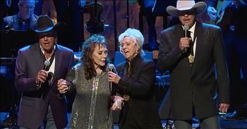 There's something about country music and classic hymns that just goes together perfectly. Just listen as 4 country legends join on stage for an amazing performance of 'Will The Circle Be Unbroken.' 

Hall of Fame members Connie Smith, Loretta Lynn, George Strait and Alan Jackson lend their voices to this beautiful hymn. This has always been one of my favorites and hearing it from some of the most famous voices in music is absolutely incredible. 

One day, we will all be reunited in Heaven above and what a glorious day that will be indeed. Who else wants to listen to this hymn again?