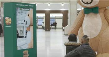 When KRAFT decided to launch a campaign that connects families for the holidays, they used a big, giant, bear hug to do it.  This super cute way to share the love started with two large teddy bears set up in two separate cities in Canada. 

Each teddy bear came with a camera and the bowtie in each bear would light up when the opposite bear is being touched. This was the perfect way to connect families who could not be together for the holidays and it will absolutely warm your heart to see these special moments. 

But I think it's the surprise at the end that really god my tears flowing. I'm so glad each of these moments were caught on camera. What an amazing idea from KRAFT! 