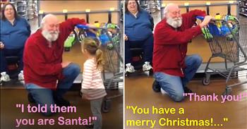 Sweet Girl Finds Santa Shopping At Walmart