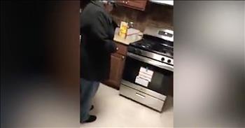 This grandson sure does love his grandma. The amazing woman has been his support for so long and without her, he never would've made it through college. He owes her so much for all the love and help over the years so he decided to give her the ultimate surprise. 

Just watch as he calls Grandma into the kitchen and she turns the corner to discover a brand new stove. This might not seem like the most glamorous present, but this woman is over the moon with excitement.  This stainless steel stove sends Grandma into a fit as she screams and jumps up and down. At one point, she even exclaims 'it's so pretty.' 

This sweet grandson wanted to show a token of appreciation for an amazing woman and support system. And I definitely think he achieved the surprise element. The look on her face is priceless and that joy is downright contagious. What do you think of this special gift?
