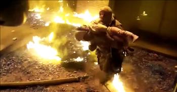 In Decatur, Georgia, firefighters were in for a dramatic night when a fire raged in an apartment building. As the crew arrived on scene, they found a family of eight children trapped in the burning building. The firefighters quickly scrambled to rescue the family. 

That's when the father tossed his toddler off a rescue ladder to the safety of the ground and crew below. Thankfully, Captain Scott Stroup was on scene and made a miraculous catch, saving the toddler's life. Captain Stroup twisted his knee during the catch, but that was a small price to pay to make a life-changing save. This terrifying moment was all caught on camera, but thankfully, there was a happy ending to this story. But this wasn't the only save during that dramatic life. Other firefighters helped save the entire family and their infant babies. 

I'm so glad these firefighters was in the right place at the right time and able to make an amazing rescue. I know the family is forever grateful to the entire crew for helping to save them during their time of need. Prayers for this family and many thanks to our heroes in the fire department!