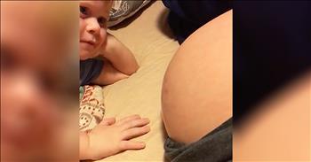 Unborn Baby Says Hello To Big Brother