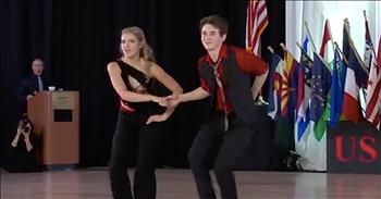 There's no doubt that 15-year-old swing dancers Ryan Boz and Alexis Garrish are full of talent. From the second they step out on stage, you know you're about to see an incredible show. 

This duo has been dancing since they were little and all of their hard work definitely shows. This incredible performance is full of twists, turns and swings and it's absolutely amazing to witness. I can tell that these two have put so much effort and practice into this dance, but their confidence really shines through. 

I know a lot of these moves must be really difficult but you would never know it by just looking at them. Ryan and Alexis went on to win the 2015 US Open Swing Dance Championships in Burbank, CA. This is an incredible honor for two young dancers to achieve. 

These two definitely put on a show and I'm so glad that this clip was shared with the world. I just love swing dancing and this performance might be one of my favorites!