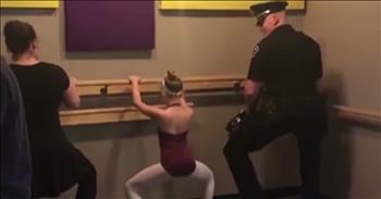 This police officer is taking a much-needed break from his patrol and it's for the absolute sweetest reason. This sweet dad decided to unwind by joining his daughter at her ballet class. 

Just watch as he stands at the ballet bar and starts to pile alongside his girl. I just love how this officer makes sure to spend quality time with his daughter whenever he can get it. There's truly nothing like the bond between a little girl and her daddy and that's exactly what this precious video shows. 

It's almost important to make time for the ones we love. I know this girl loves her daddy and I bet she's grinning from ear to ear watching him try out some of those ballet moves. I know it sure got me smiling. What do you think of this adorable daddy-daughter moment? 