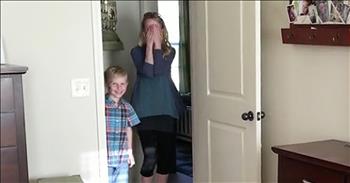 Miles Boyer’s wife Kate was out of town for the weekend when he decided to give her the ultimate surprise. This mother of 3 works really hard to take care of the family so Miles thought it would be a great idea to update their master bedroom. 

He removed everything from the room including furniture, curtains and the old carpet. The kids loved playing around in the empty room and they especially loved when Daddy put down laminate flooring and they were able to run and tumble all around the room. This kind husband worked long into the night to give this room fresh paint, new outlets and brand new floors. And the look on Kate's face when she sees the big reveal is work every moment of work. 

It's obvious that she's over the moon with the surprise and I can tell that she will be enjoying lots of time in her updated bedroom. What a great makeover surprise. 