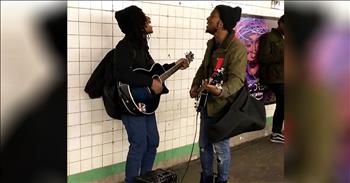 I've heard a lot of buskers and street performers but when I heard these 2 guys starting singing, I was taken aback. Blac Rabbit was performing in the subway when they started to sing The Beatles classic 'Eight Days A Week.' 

Their voices sound just like the iconic group and it's absolutely uncanny. The Beatles are such a popular group that it's always a risk to cover one of their songs but these boys completely did it justice. 

Their voices obviously resonated with people all over the world because their performance has been viewed over 16 million times. What amazing talent. I sure hope that we see more of these guys in the future. 