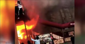Strangers Save Girls On Balcony During Dance Studio Fire