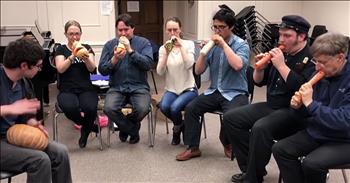 The Long Island Vegetable Orchestra is not your ordinary assembly of musicians. These talented artists don't play standard instruments, they actually play music on various types of vegetables. There's everything from the squash horn to carrot flutes. 

And when you hear how all of these unique instruments blend together, you will be amazed. Just listen as they perform 'The Star-Spangled Banner.' I guarantee you've never heard it like this. It's obvious this group has put a lot of time and effort into their instruments and their music. 

I just can't believe all of the sound is coming from vegetables. I would have no idea if I wasn't seeing it for myself. What about you? Have you ever seen or played a unqiue instrument? I would love to see more performances like this one!
