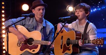 Jack and Tim are the most adorable father-son duo. This 12-year-old has been singing with his dad since he was just 5 years old. And one of Jack's most favorite things to watch on television is Britain's Got Talent. 

Today, these musicians are taking their talents all the way to the big stage to try and win the entire contest. Their precious audition was a heartfelt song about how blessed they are to have all of the many things in their lives and be surrounded by family. And as soon as they started singing, you could hear the crowd begin to cheer. It only went up from there as these two performed the most beautiful song full of harmonies and talent. 

It's obvious these two have a very special bond and it all comes across in their music. Even some of the judges were tearing up at this sweet performance. No wonder they earned a standing ovation for everyone. But when it came time for judging, I was shocked when Simon stood up and pressed the golden buzzer. I'm so glad this pair is going on to the semi-finals and I cannot wait to see what they perform next!