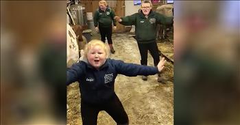 These sisters are having the time of their lives. These 3 farm girls were tending to the cows when they decided to have a little bit of fun. That's when they started lip-syncing to Journey's classic song "Don't Stop Believin'." 

Just watch as they dance all around the stalls and hand the 'microphone' off to one another. I just love how they are turning their daily chores into a fun experience. Their mom, Nichole Wright, says she wanted to share the video to put some positivity into the world. 

Dairy prices are low so it can be a difficult time for any farmer. But this family, and these sisters, are choosing to remain optimistic and put hope out there. I just love how happy they all look. Doesn't it make you want to join in with them?