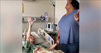 Mallorie Bush Cochran was 22 weeks pregnant when she began chemotherapy to treat her cancer. Everyone was rallying behind this amazing woman and prayers were being said everyday. But when Ms. Jamina came to visit Mallorie in the hospital, it was a life-changing moment. 

Just watch as Ms. Jamina takes Mallorie by the hand and starts to belt out the worship tune 'You Are Great' from Juanita Bynum. Mallorie lifts her hands in the air and together they praise the Lord. Mallorie's father caught the whole moment on camera and it's truly beautiful to watch it all unfold. 

Ms. Jamina brought church to this hospital room and I can definitely feel the Spirit moving now. We're all praying for you Mallorie! Who else is going to sing along with these two?