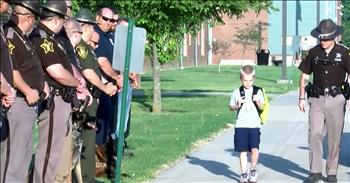 5-year-old Dakota Pitts recently lost his father, Rob Pitts. Rob was an Indiana police officer who was killed in the line of duty while trying to apprehend a murder suspect. His loss was felt all over the community. 

When it was finally time for Dakota to return to school, he only had one request. This sweet boy wanted a police officer to escort him to his elementary school. Dakota's request was filled and more. Over 70 police officers showed up to see him walk into his elementary school. Everyone wanted to make sure that this young boy had all the love and support that he needed. 

It's truly incredible to watch this brotherhood on display and I know this is a moment that Dakota will never forget. We're all praying for The Pitts family during this difficult time. 