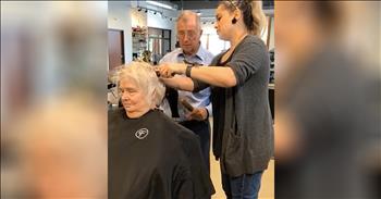 It can truly be heartbreaking to watch our loved ones grow older and lose some of their abilities. That's exactly what is happening to this woman right now. She can no longer style her hair on her own, so her loving husband decided to learn himself. It truly takes a selfless person to care for another with such love and heart. 

Just watch as they go to the hair salon together and a professional shows this man exactly how to style his wife's hair. They go step by step and he watches closely so that he doesn't miss a thing. He learned everything from the proper products to use to how to hold the brush and hair dryer. 

I'm overcome with emotion watching this husband take care of his wife. He absolutely meant those vows on his wedding day and it's obvious that he would do anything for his wife. Who else needs a tissue or two right now?
