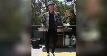 A lot of people think that getting older means you have to give up a lot of things that you used to do. Well, that's just not true anymore. Take this 80-year-old grandpa, for example. He is a talented tap dancer and he isn't letting his age slow him down. 

In this clip, you can see him dancing his heart out with the biggest smile on his face. He's definitely got some moves and everyone watching is obviously impressed. Just listen to all those cheers as he taps away on the deck. 

I just love that he put on an entire outfit, complete with cane, to dance for this audience. I can't even move half as good as this man can. This just goes to show that age is nothing but a number. Who else is impressed by Grandpa's moves?